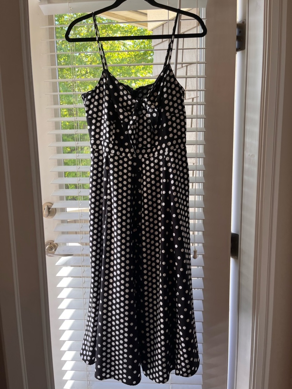 Black and White Polka Dot Spaghetti Strap Dress